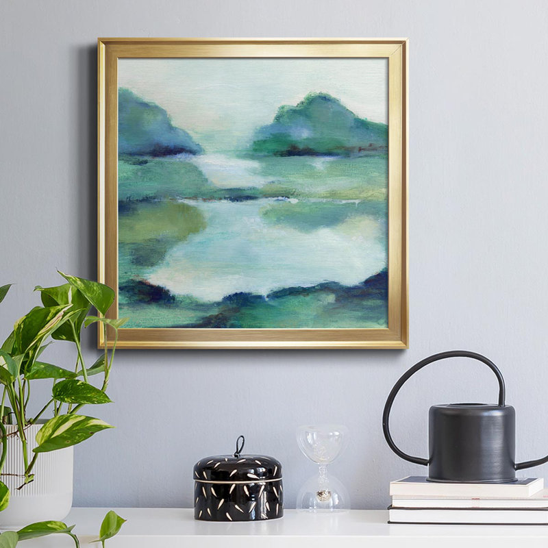 " Lush Valley I " Painting Print, Gold Framed Canvas, 32" H x 32" W x 1" D