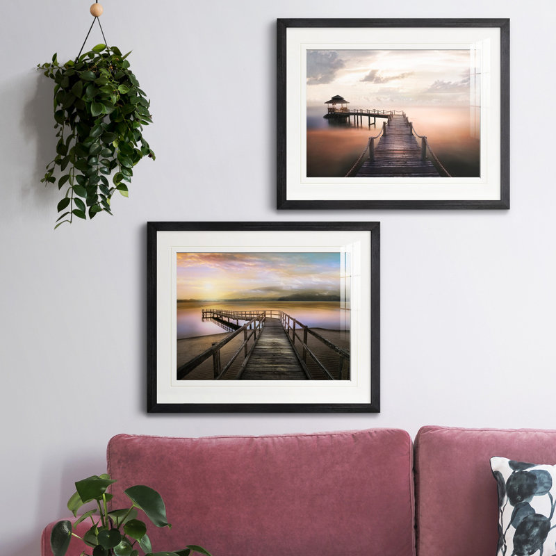 Reproduction de photo sur toile, Papier avec cadre noir, Blanc mat