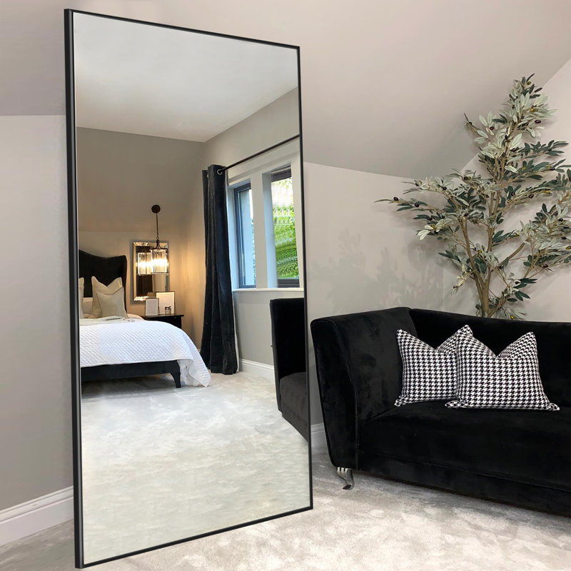 Mallex Oversized Full Length Rectangle Aluminum Floor Mirror Gym Mirror