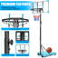 Système de but de basketball portatif à hauteur ajustable avec panneau arrière de 28 po, base stable et roues pour l'intérieur et l'extérieur