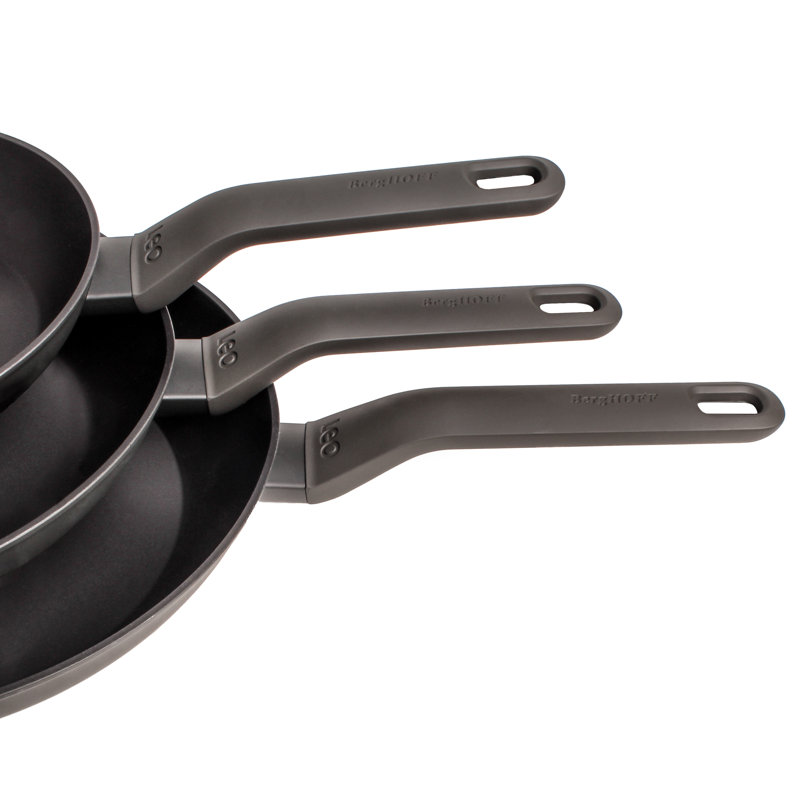 Leo 3Pc NS Fry Pan Set, Dark Grey (8", 10" & 11")