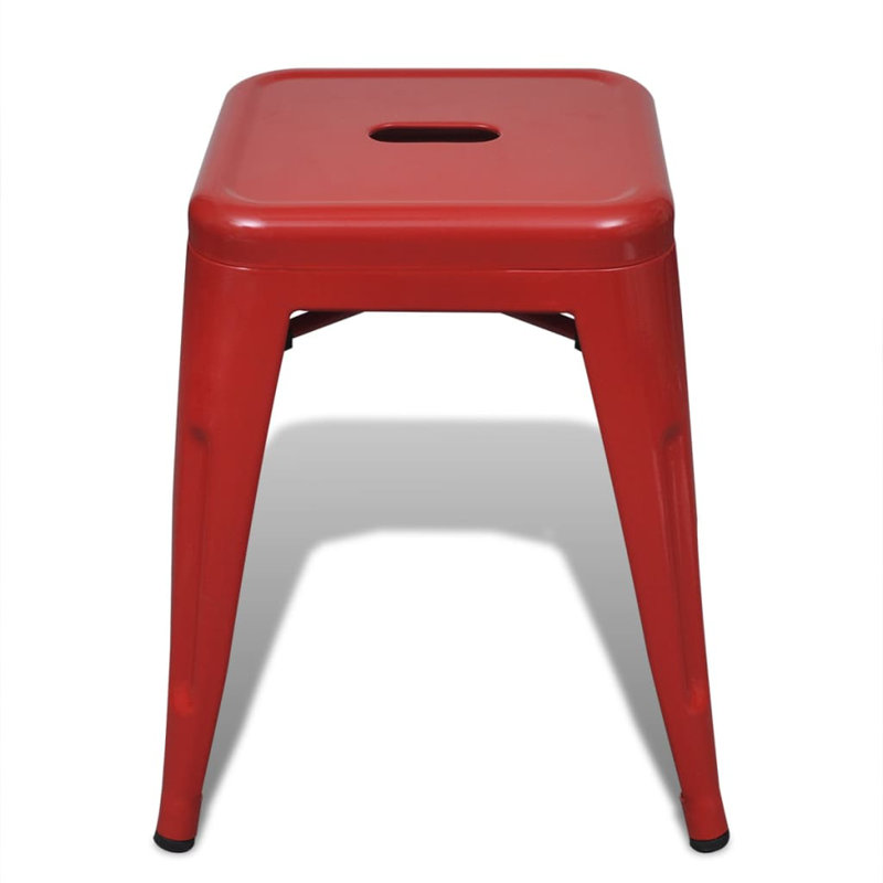 Humes Steel Accent Stool, Red