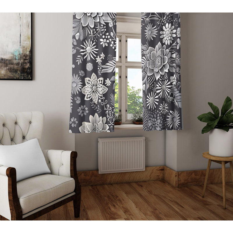 Baldomera Semi Sheer Curtain Pair, 20" W x 61" L