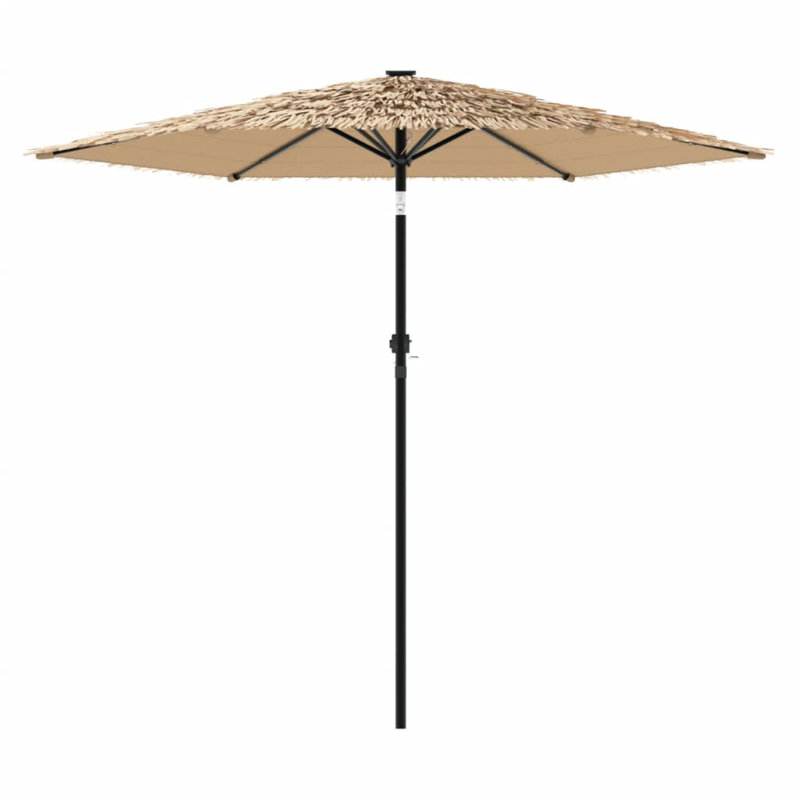 Beach Parasol with Crank Lift, 226cm H x 268cm W x 268cm D, Brown, white and pink