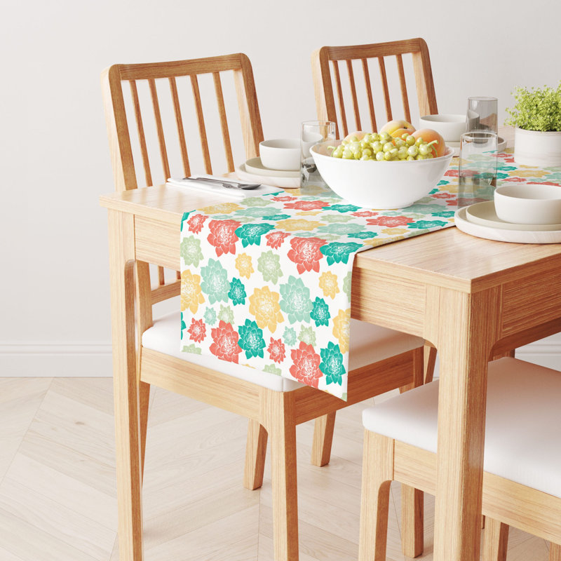 Rectangular Floral Cotton Table Runner