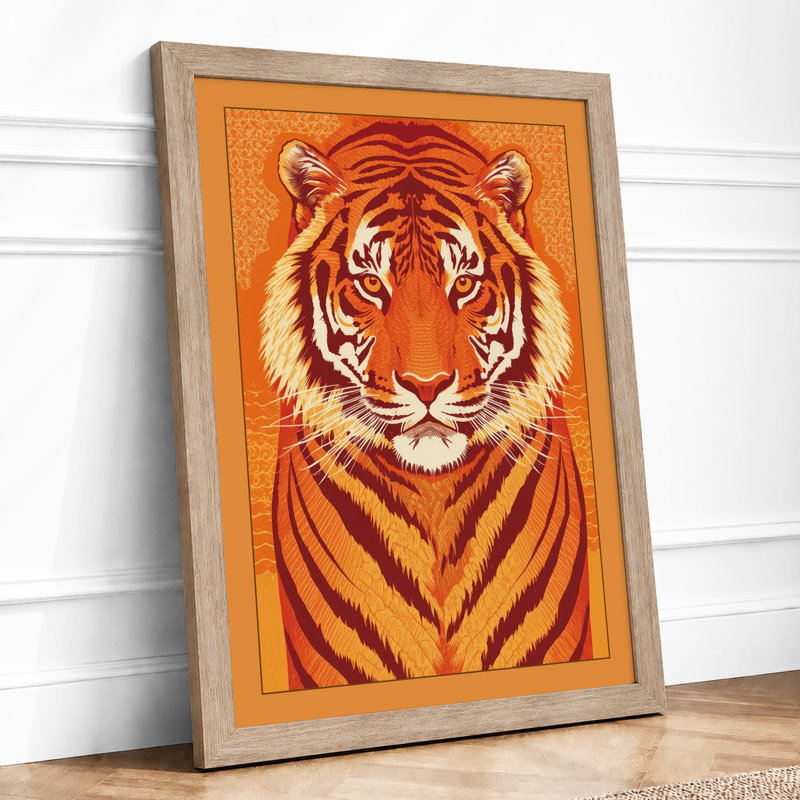 Tiger's Gaze Modern - Framed Print, A1 - 84.1 x 59.4 cm, Oak
