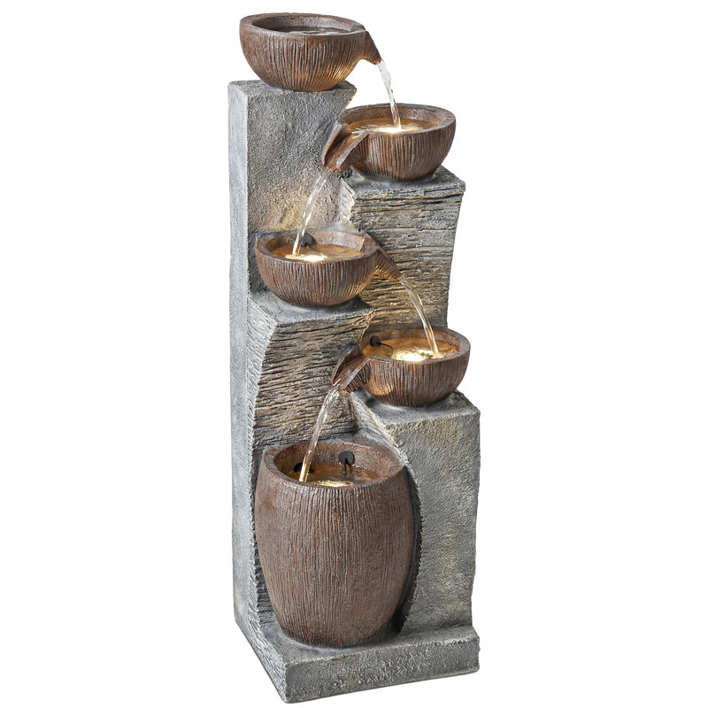 Outdoor Fountain with Lights