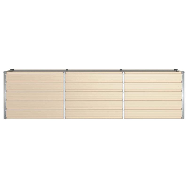 Planter Galvanised Steel, 77cm H x 290cm W x 90cm D, Ivory
