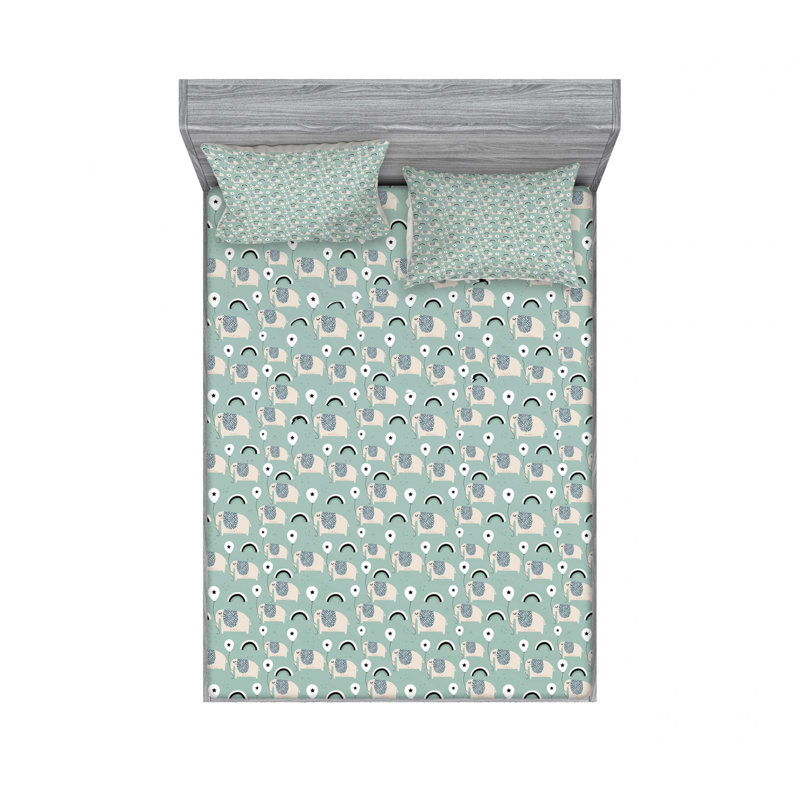 Microfiber Floral Sheet Set, Queen Sheet Set + Fitted Sheet, Blue/White Paisley