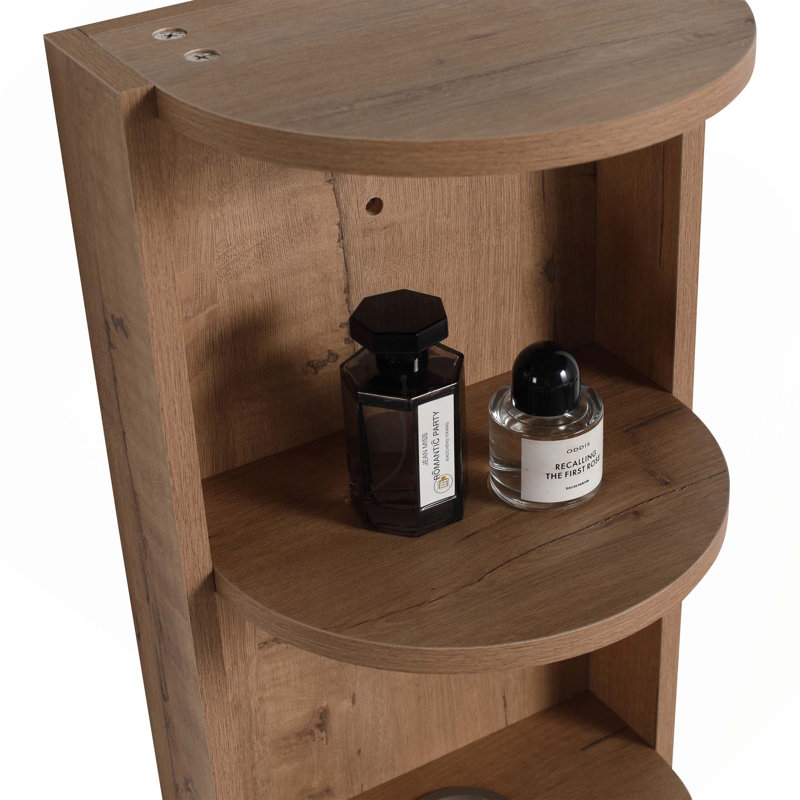 12-Inch Float Mounting Bathroom Wall-Mounted Storage Rack, Imitative Oak