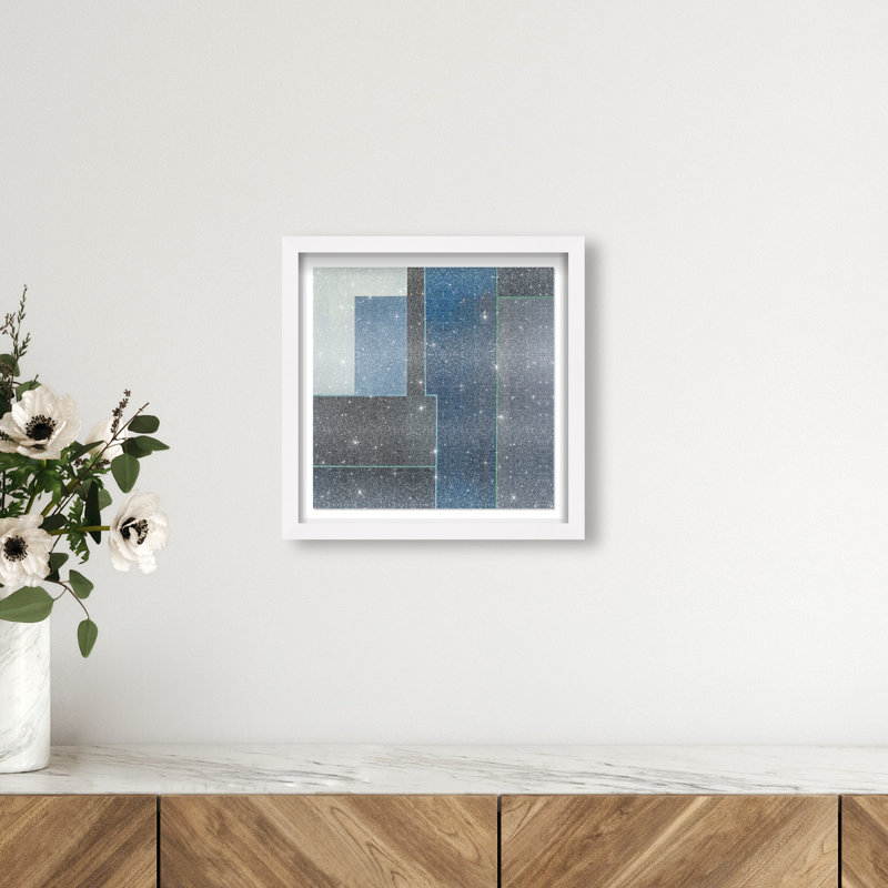 Desert Stillness II Shadowbox Abstract Print by Oliver Gal, Black Frame, 12 x 12, 13.5"H x 13.5"W, White Frame