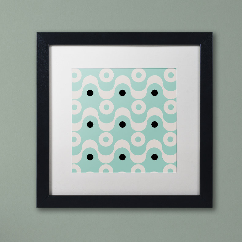 «Fifties Patterns II» par Jadaya, impression encadrée, Blanc, H 16 po x l 16 po x P 0,5 po, Cadre noir