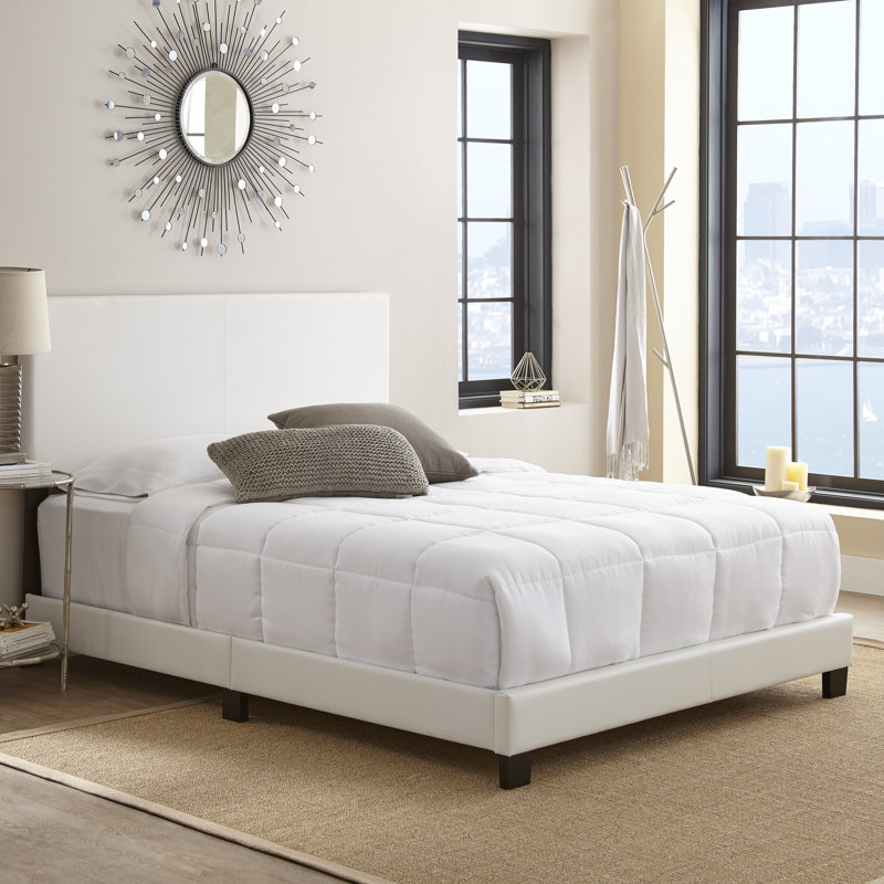 Boyd Sleep Florence Faux Leather Platform Bed | Adjustable Headboard | Luxury Low-Profile Design | 700 lb Capacity, King