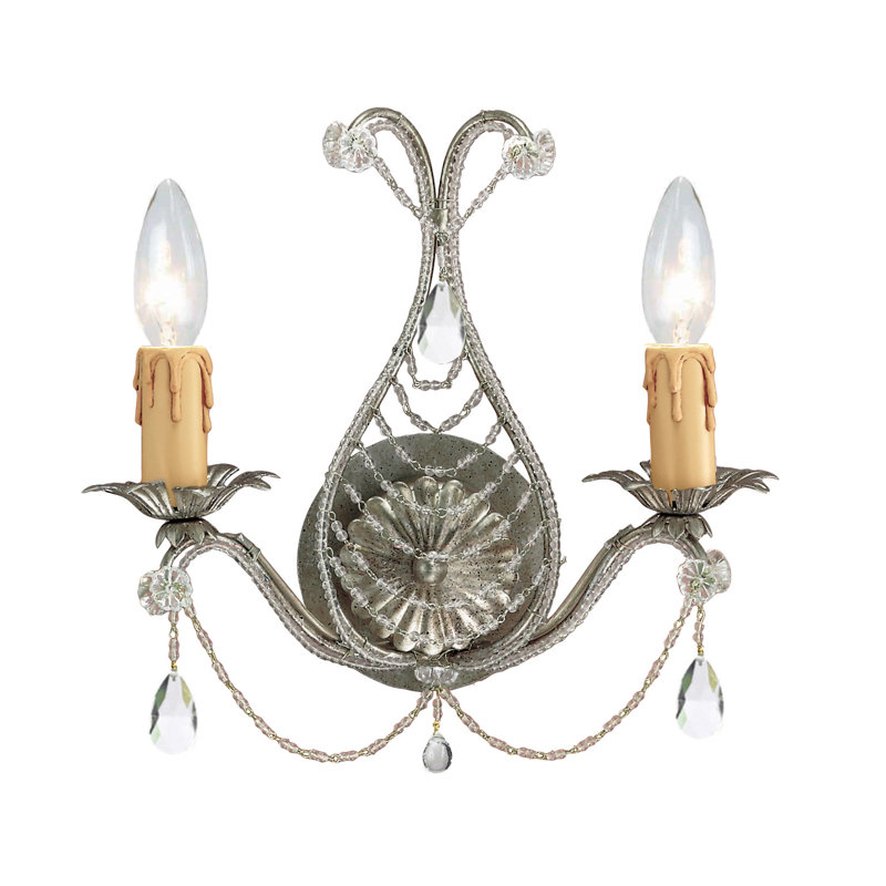 Bosarge Candle Wall Light, Silver Leaf