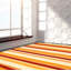 Tapis décoratif en laine de conception unique 7 pi 10 po x 9 pi 9 po noué à la main New Age Ivoire/jaune