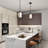 2-Light Dimmable Modern Industrial Square Pendant with White Fabric Cylinder Shades-46220386