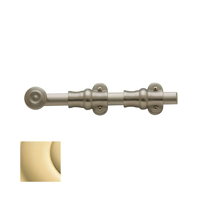 Ornamental Surface Bolt, 9.1" H x 2.8" W x 2" D, Unlacquered Brass
