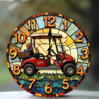 10'' Round MDF Wall Clock with Silent Quartz Movement and No-Drill Hanging Hook(AA Batteries Not Included)