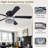 52" Crystal Flush Mount Ceiling Fan With Led Lights And Remote Control