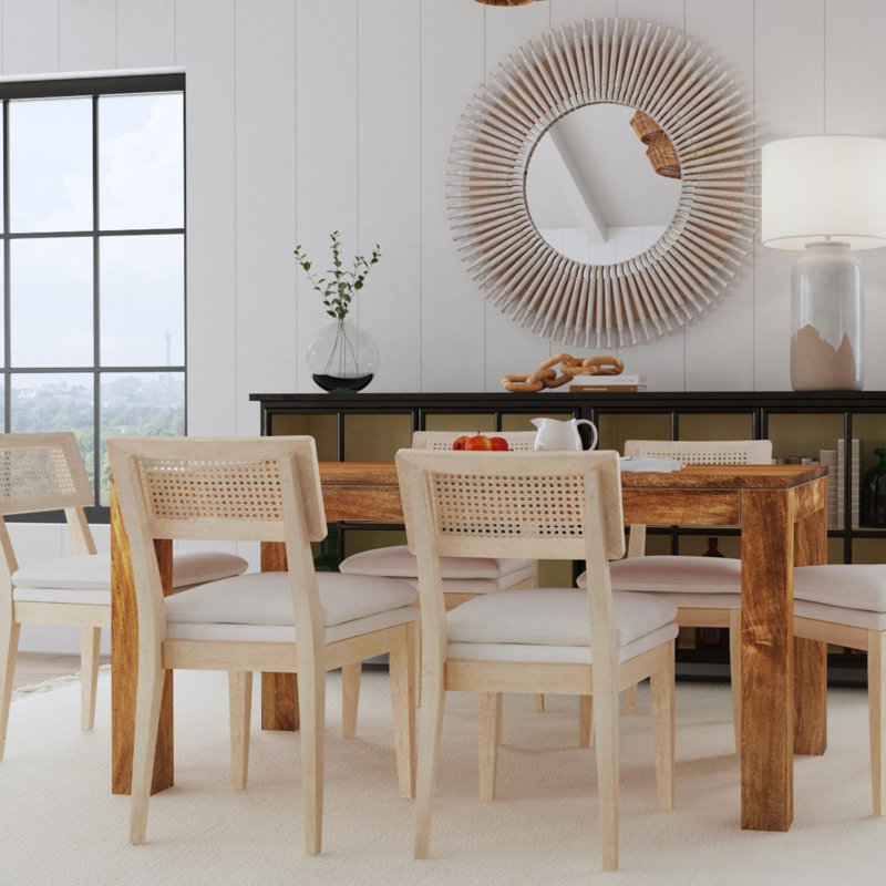 Parsons Brown Solid Wood Farmhouse Dining Table for Six