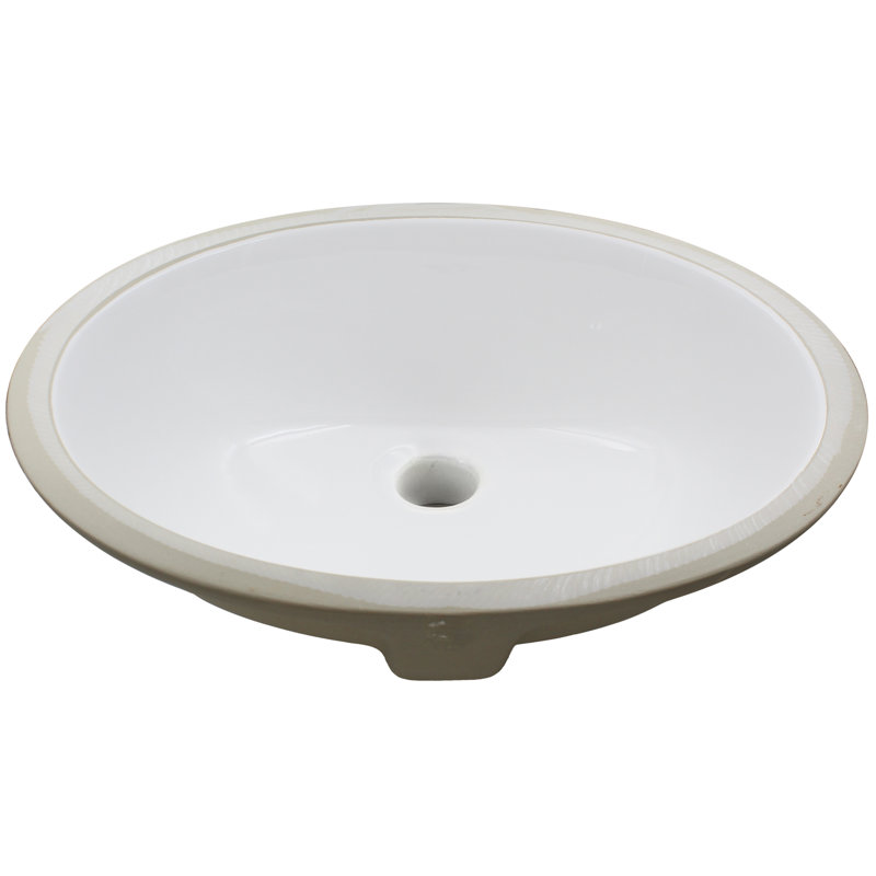 Novatto 19.5'' Porcelain Oval Bathroom Sink, Brushed Nickel