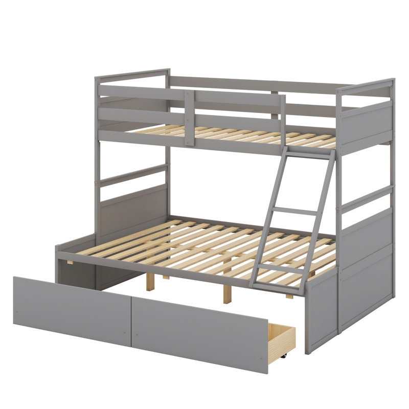 Bunk Bed With Drawers, Gray
