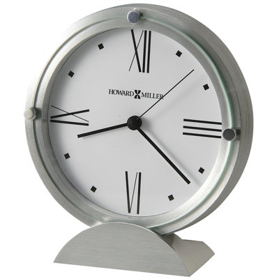 Simon II Tabletop Clock in Brushed Aluminum