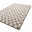 Tapis géométrique à carreaux crème et brun (2,6 pi x 4,9 pi)-579102715