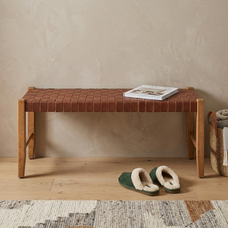 Banc en bois véritable brun et naturel de 48 pouces et bois massif Gracie Mills, Brun, naturel, Brun