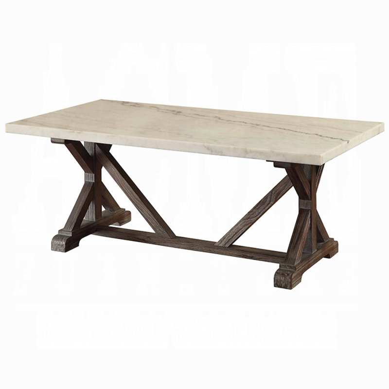 Table basse Coshointon en blanc et espresso vieilli