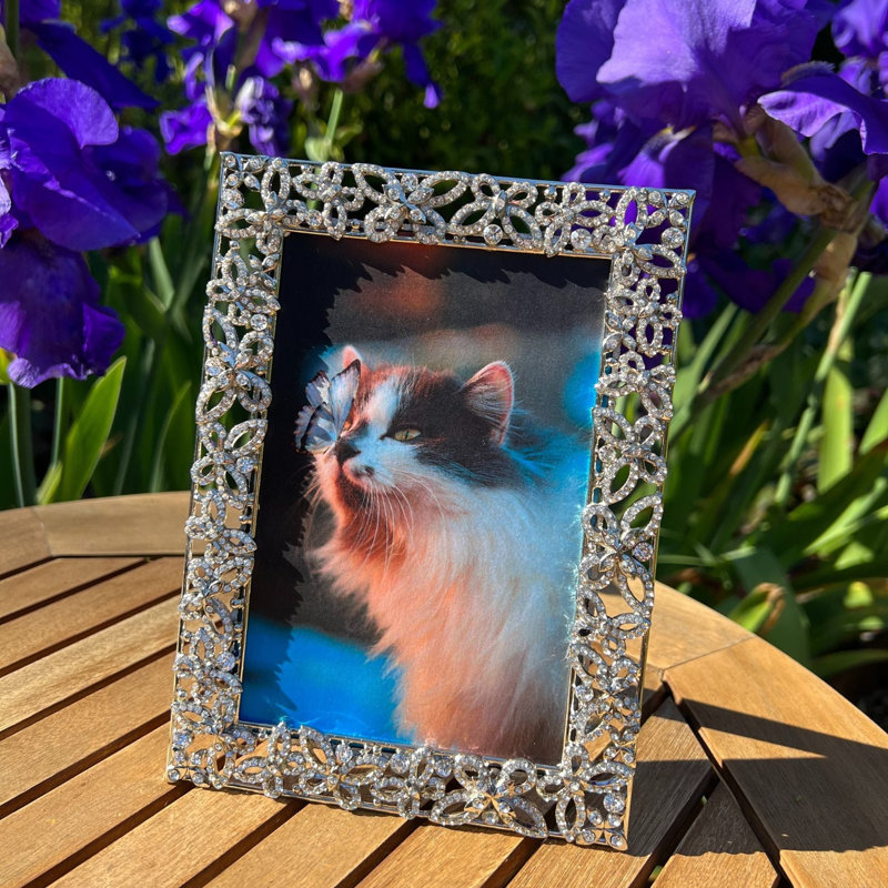 Papillon Metal Picture Frame, 5" W x 7" H, Blue