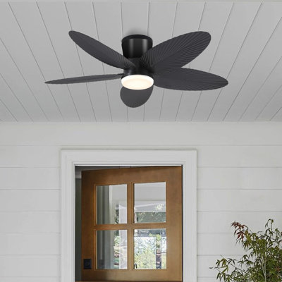 Ventilateur de plafond encastré tropical 42 po à 5 pales avec lumière et télécommande / application
