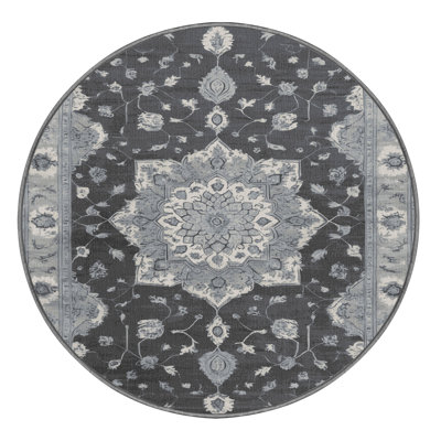 Machine Washable Tabriz Gray Area Rug