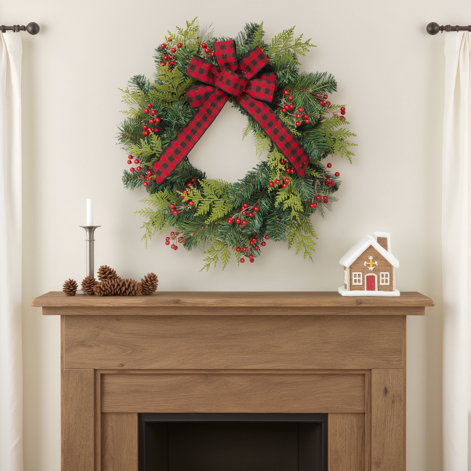 24'' Faux Pine Wreath