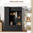 This Minimalist Modern Style Entryway Storage Cabinet Features A Multi-Functional Entryway Bench Combination, Complete With Storage Cabinets, Coat Hooks, And Adjustable Shelves, Offering Comprehensive Storage Functionality.-2056173908