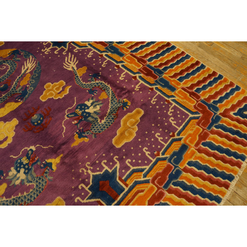 Antique Ningxia Chinese Allover Knotted Rug