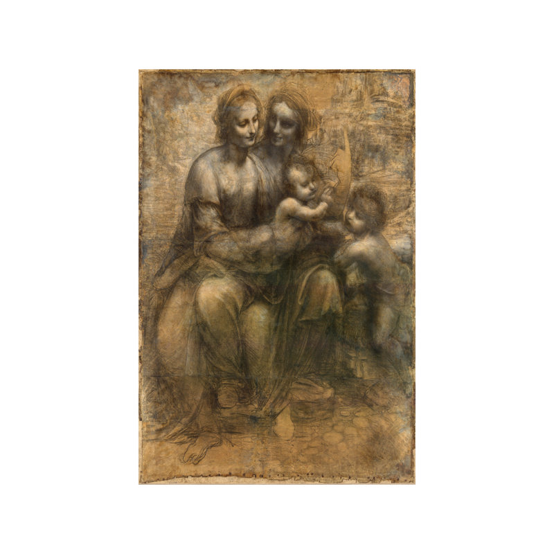 The Virgin And Child With Saint Anne And Saint John The Baptist by Leonardo Da Vinci - Painting on Canvas, No Frame