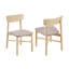 Ensemble de 2 chaises d'appoint rembourrées en tissu, brun clair et blanc délavé