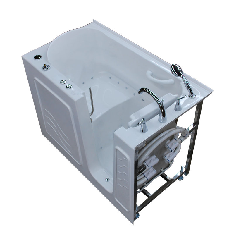 Therapeutic Tubs 26 in. x 53 in. Right Drain Quick Fill Walk-In Air Tub in White, White, Right