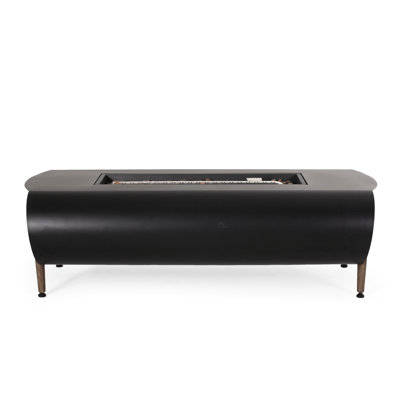 Rectangular 50,000Btu Fire Pit - Dark Gray Iron Outdoor Enjoyment Producer Pit, 50000 For Ambiance