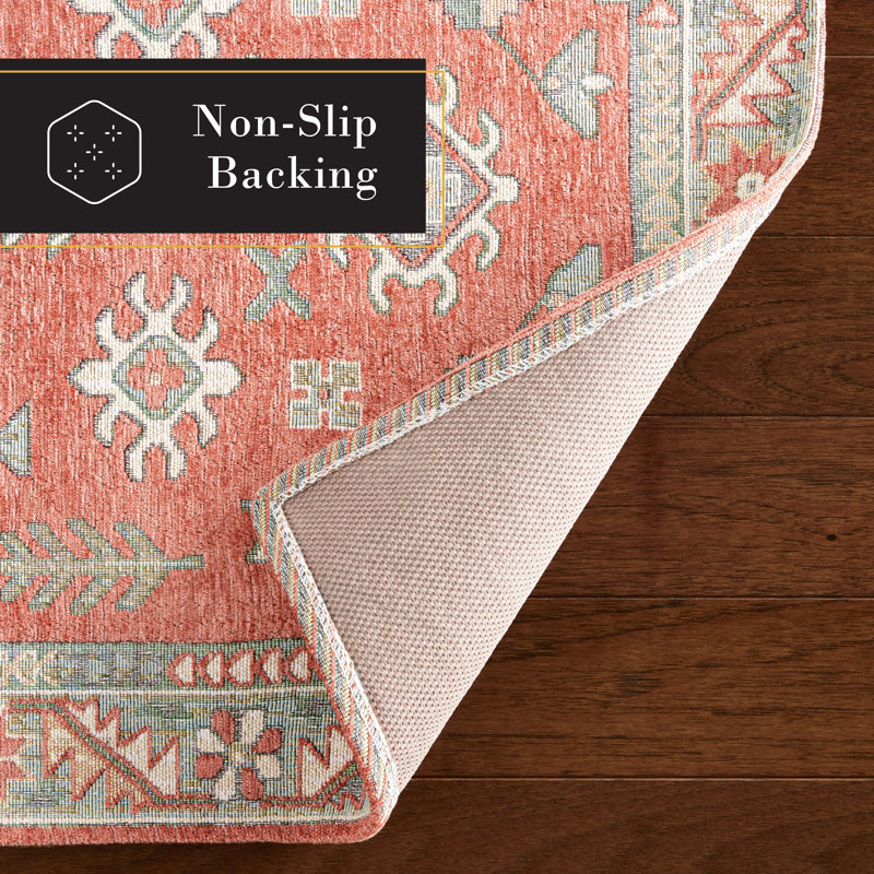 TOWN & COUNTRY LUXE Livie Forever Vintage Everwash Washable Multi-Use, Non-Slip Kitchen Runner, Pink