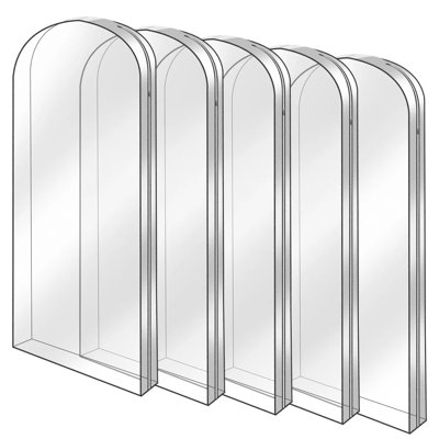 5 Pack Clear Garment Bags For Hanging Clothes, Dustproof Waterproof Clothes Storage Bags With Zipper, Transparent Suits Cover For Jacket Coat Dress, L Sizes