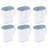 Sterilite Plastic Lidded Pitcher with Clear Base and Handle, Washed Blue, 6-Pack