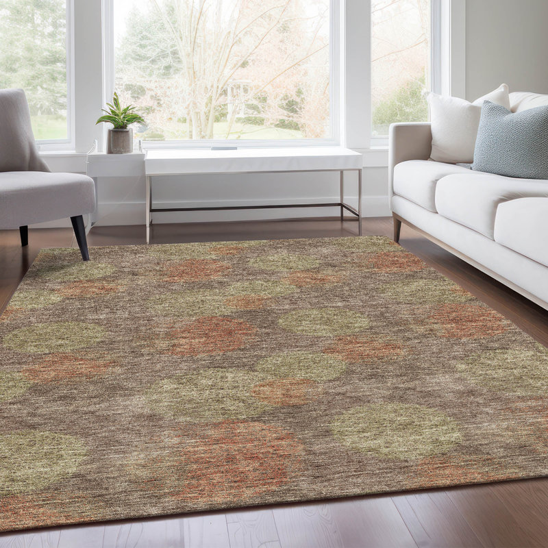 Premium Machine Washable Prisco Brown Rug, Rectangle 8' x 10'