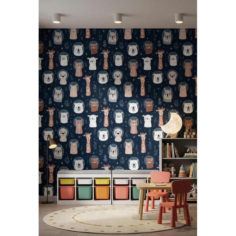 Papier peint adhésif pour animaux, espace, adhésif pour enfants