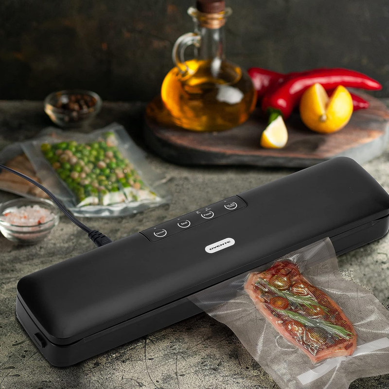 Compact Black Manual Vacuum Sealer Machine for Food Storage