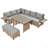 TOMAX 5-Piece Outdoor Patio Rattan Sofa Set, Sectional PE Wicker L-Shaped Garden Furniture Set With 2 Extendable Side Tables, Dining Table And Washable Covers For Backyard, Poolside, Indoor-989753605