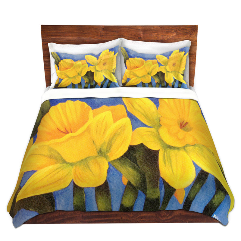 Floral Duvet Cover, 1 Twin Duvet Cover + 1 Standard Sham