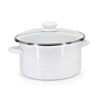 Golden Rabbit Solid 6 Quarts Non-Stick Enamelware Stock Pot