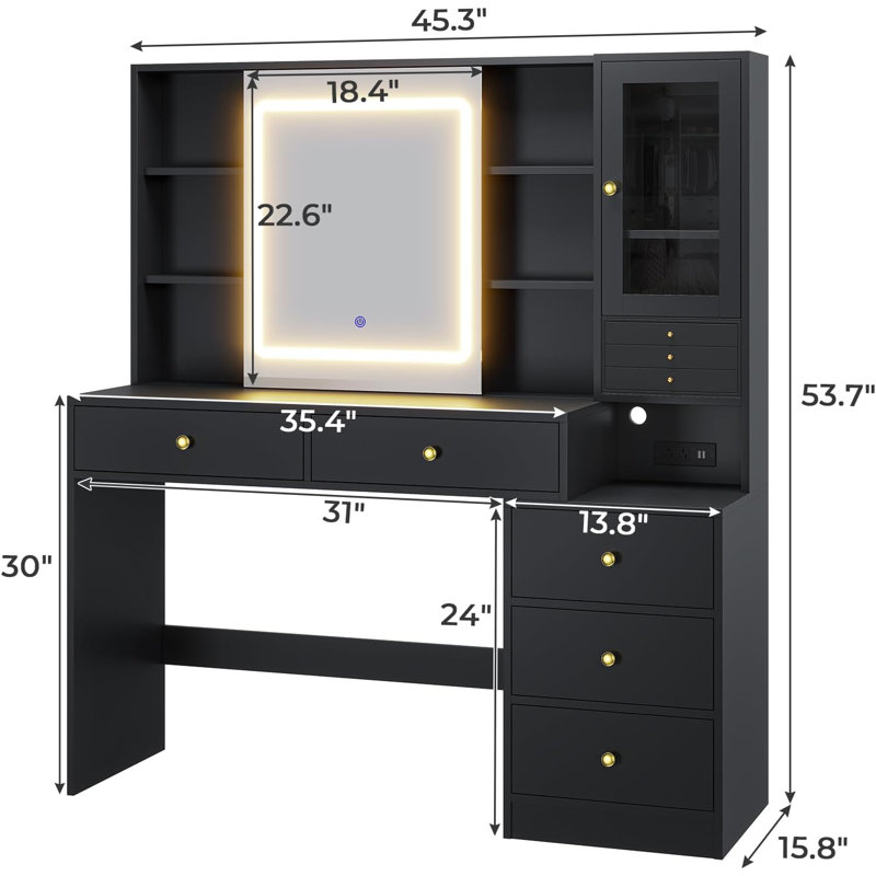 Carrelli Vanity, Black